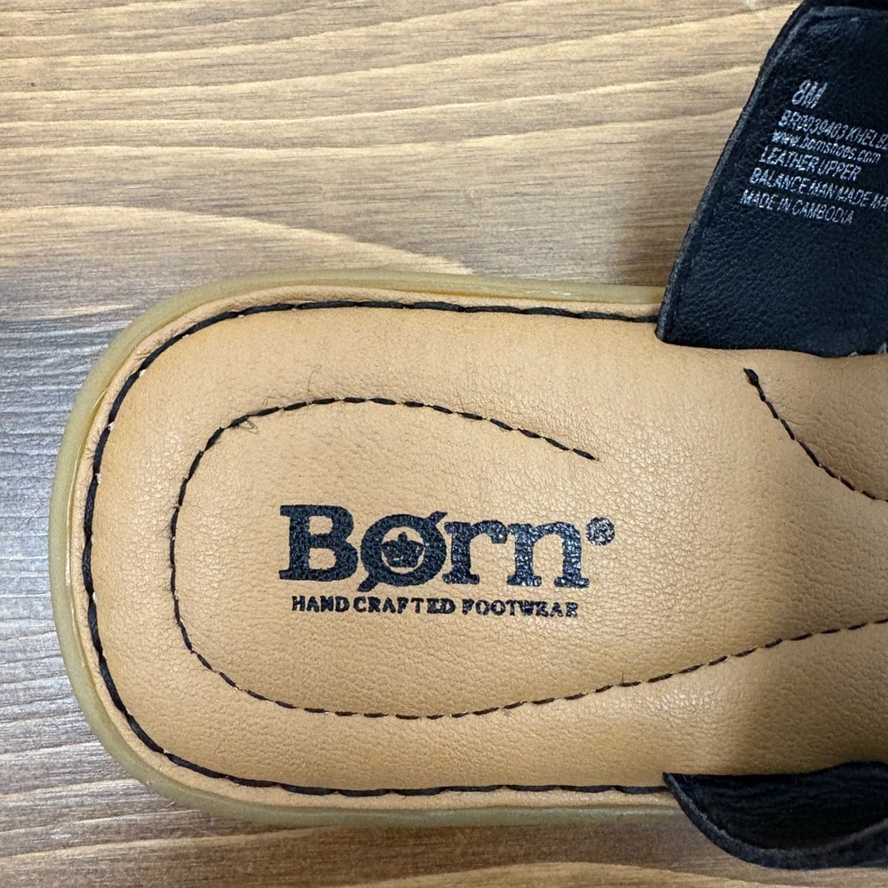 Born Black and Tan Strappy Leather Sandals - Picture 3 of 3
